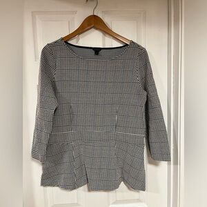 Ann Taylor 3/4 Sleeve Plaid Top - size L